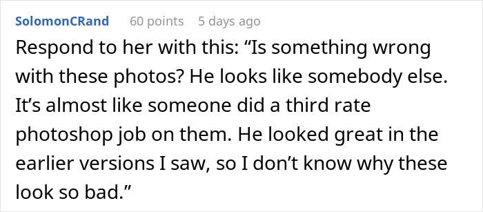 Woman Visits MIL's House To Discover She Has Photoshopped Her Husband's Face In Their Wedding Pics