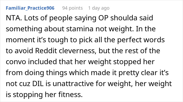 “Am I The Jerk For Telling My Daughter-In-Law She Wasn’t Invited Due To Her Weight?” “Am I The Jerk For Telling My Daughter-In-Law She Wasn’t Invited Due To Her Weight?”