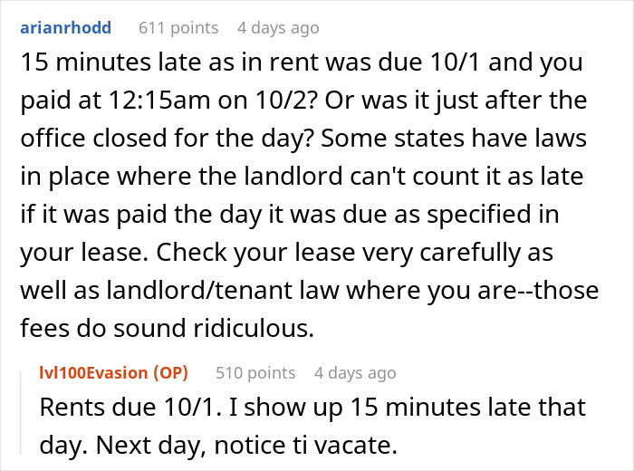 "Got An Eviction Letter For Being 15 Minutes Late Paying My Rent"
