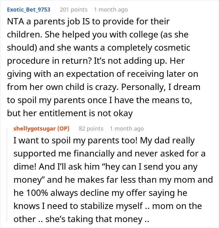 Mom Expects Daughter To Pay For Her Plastic Surgery, Tries Gaslighting Her After Being Told 'No'