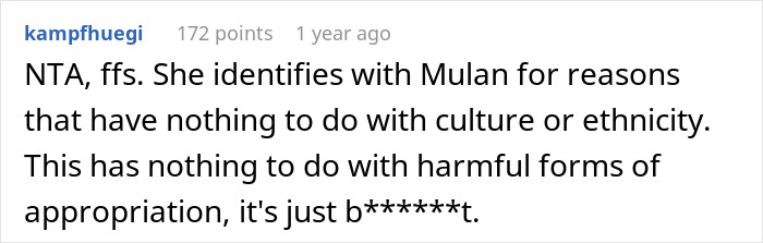 Woman Takes Offense At White 8 Y.O. Comparing Herself To An Asian Disney Princess