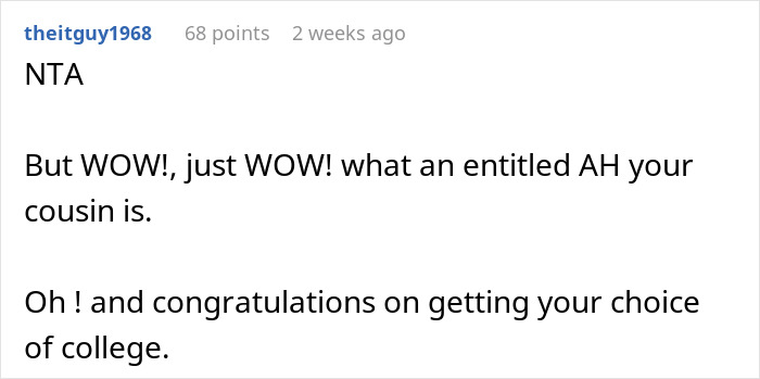 "They Jumped On Me Immediately”: Family Demand Teen Give Up College Spot For Entitled Cousin "They Jumped On Me Immediately”: Family Demand Teen Give Up College Spot For Entitled Cousin