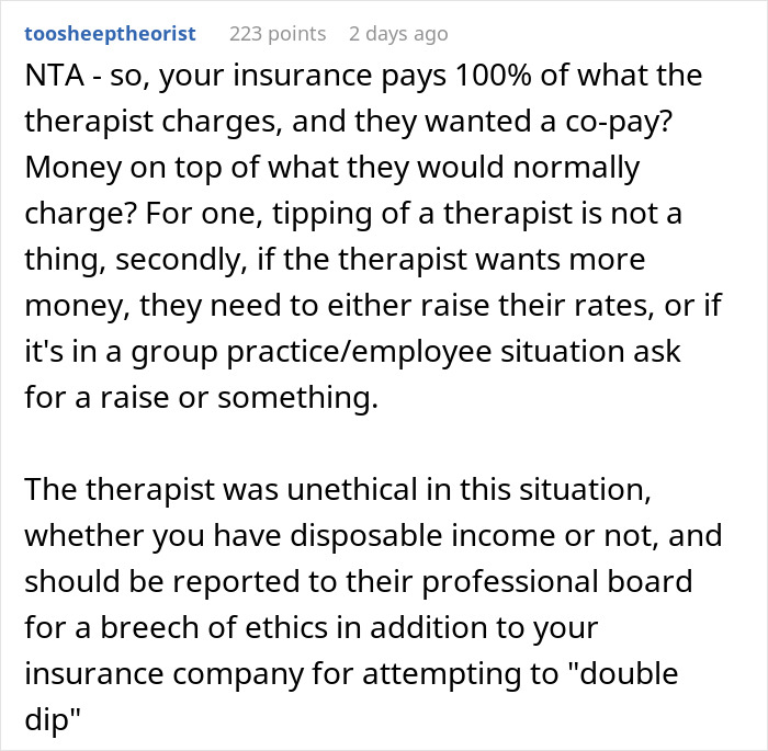 Family Therapist Starts Asking For $20 Tips, Leaves A Bad Taste In Her Client's Mouth