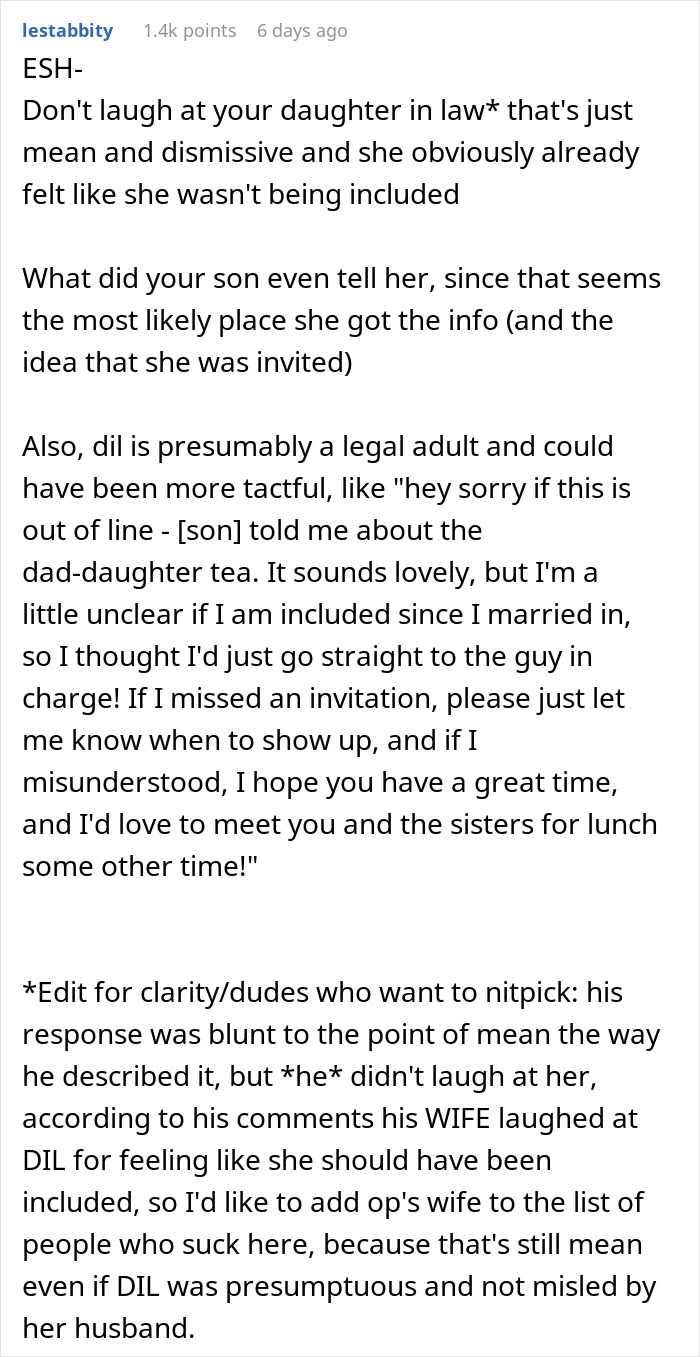 DIL Calls Man To Ask About Daughters&rsquo; Lunch, He Tells Her She Is Not His Daughter 