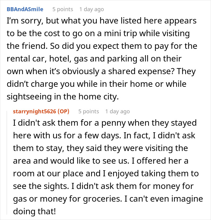 Woman Shocked To Get A List Of Everything She Owes Her Friend After Visiting