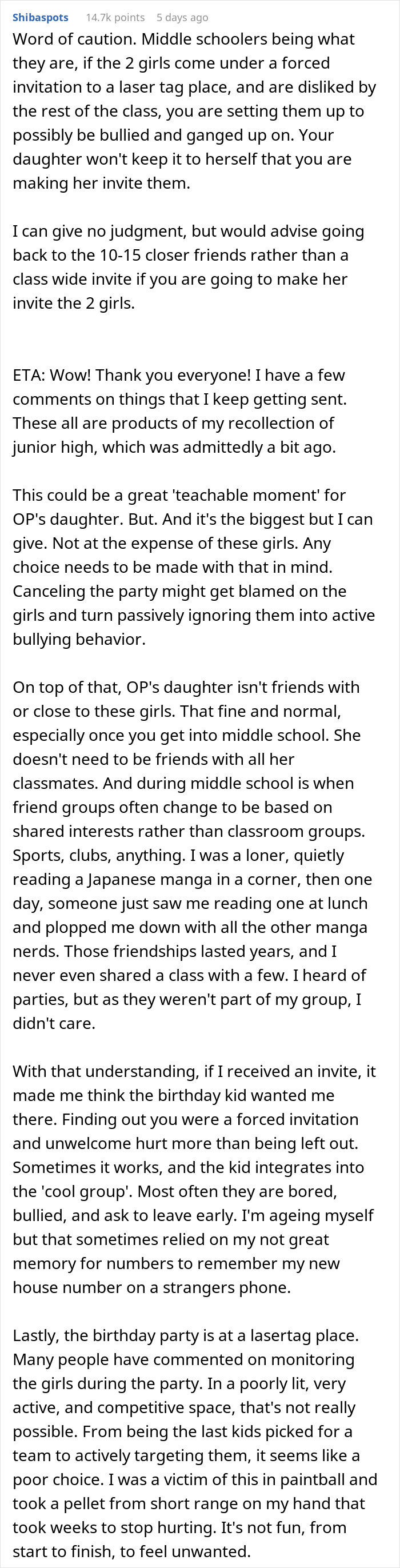 Daughter Excludes 2 ‘Boring’ Girls From Her Birthday Party, Mom Instructs Her To Invite Everybody Daughter Excludes 2 ‘Boring’ Girls From Her Birthday Party, Mom Instructs Her To Invite Everybody