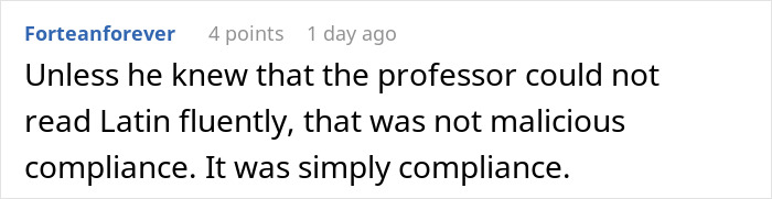 "Written In Either German Or Latin": Exchange Student Maliciously Complies