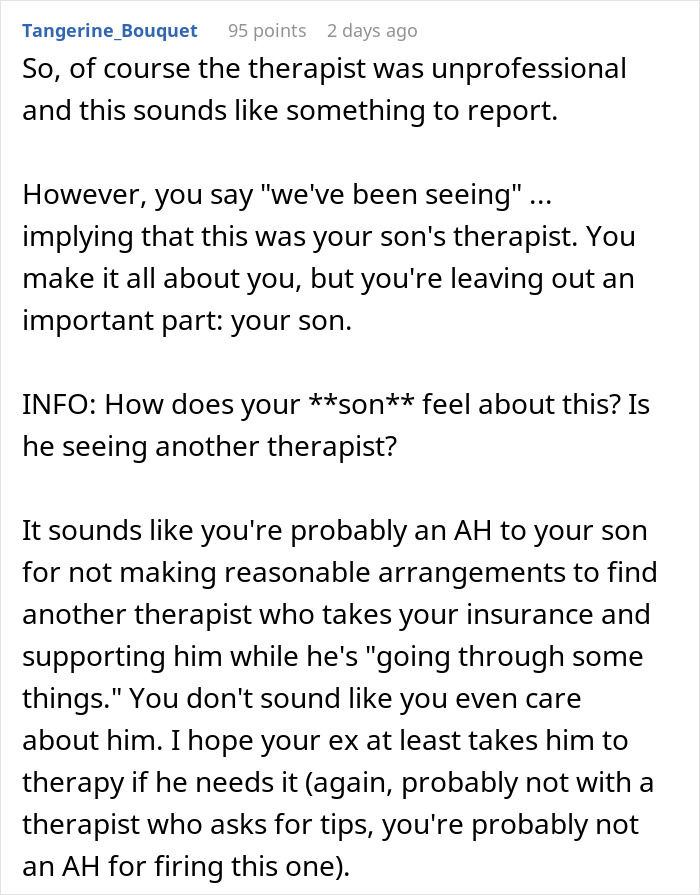 Family Therapist Starts Asking For $20 Tips, Leaves A Bad Taste In Her Client's Mouth