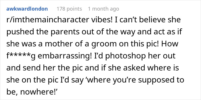 Bride Asks Photoshoppers To Remove Entitled Attention Hog From Her Wedding Pics Bride Asks Photoshoppers To Remove Entitled Attention Hog From Her Wedding Pics