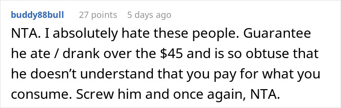 Friend Drama Ensues After Woman Refuses To Split The Bill And Pay $45 For Soda And Appetizer