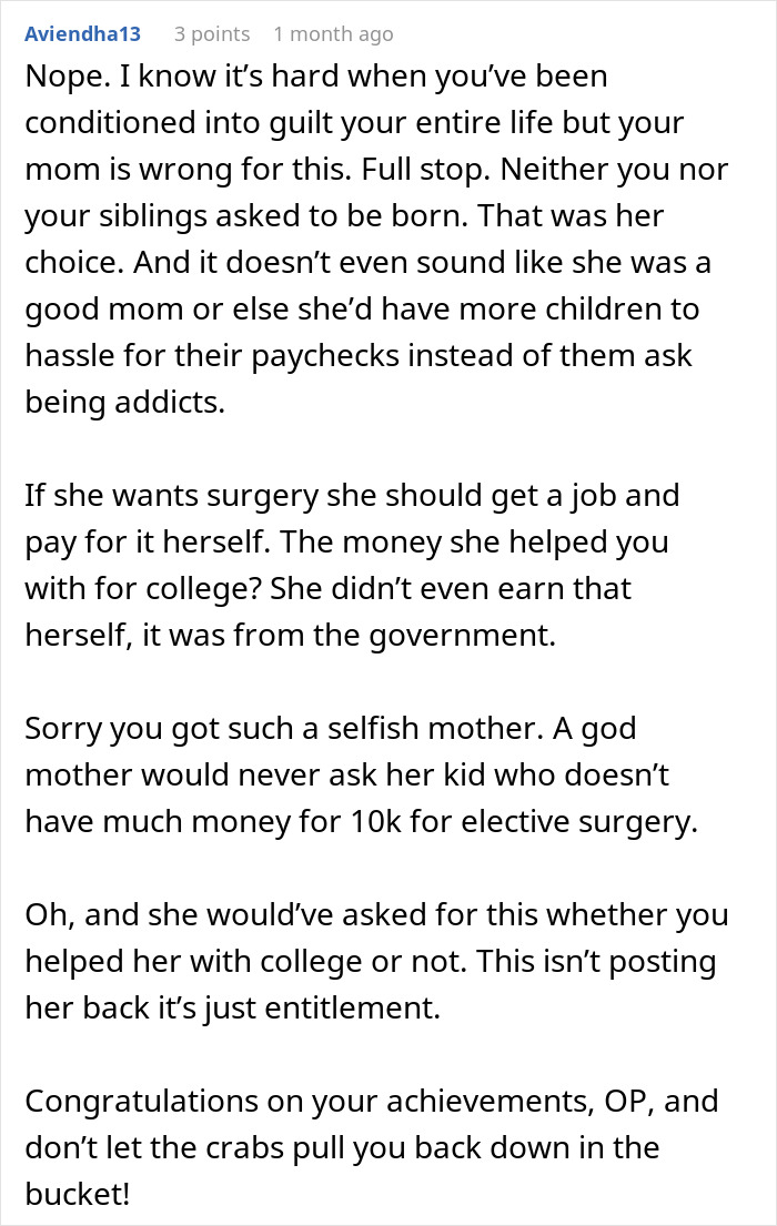 Mom Expects Daughter To Pay For Her Plastic Surgery, Tries Gaslighting Her After Being Told 'No'