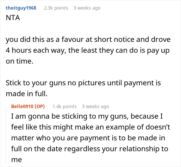 Woman Called A Jerk For Making Sure She'll Get Paid For Her Work By Keeping Pictures Until Then