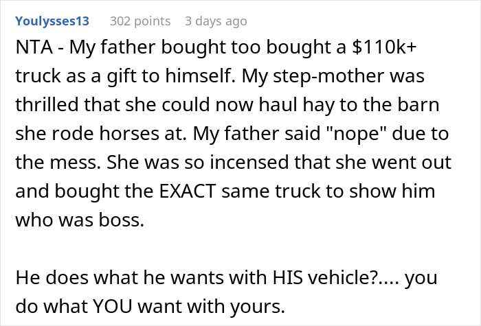 Husband Upset Wife Won&rsquo;t Give Him Her Car Despite Not Letting Her Drive His Beloved Truck