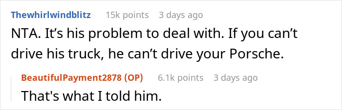 Husband Upset Wife Won&rsquo;t Give Him Her Car Despite Not Letting Her Drive His Beloved Truck