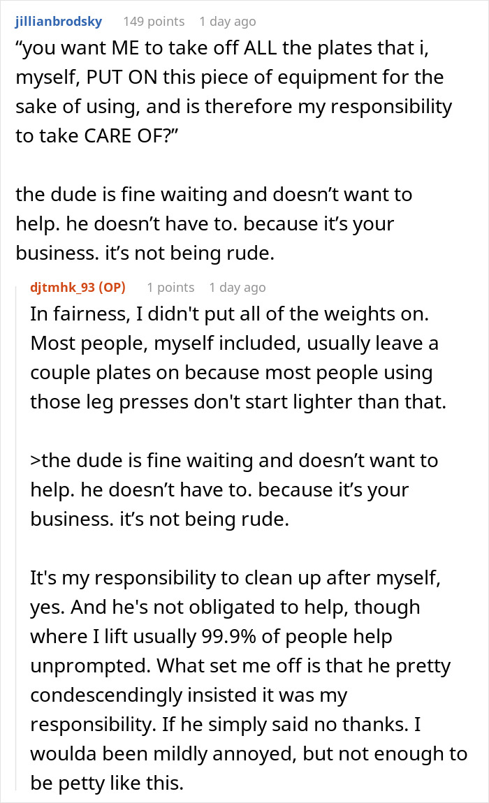 Guy Refuses To Help A Fellow Gym Member, Gets Malicious Compliance In Return