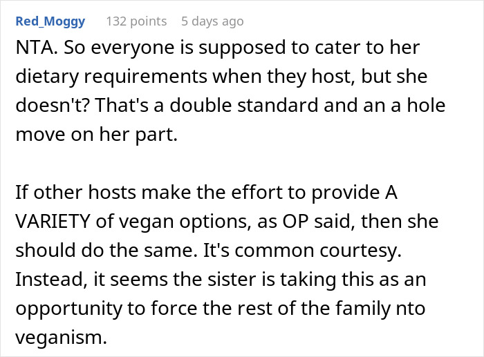 Guy Calls Out Vegan Sister For “Forcing An Entire Family To Adopt Her Choices”, Internet Is Split Guy Calls Out Vegan Sister For “Forcing An Entire Family To Adopt Her Choices”, Internet Is Split
