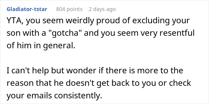 “AITA For Telling My Son That He's Not Coming On Vacation Because He Didn't Check His Emails?” “AITA For Telling My Son That He's Not Coming On Vacation Because He Didn't Check His Emails?”