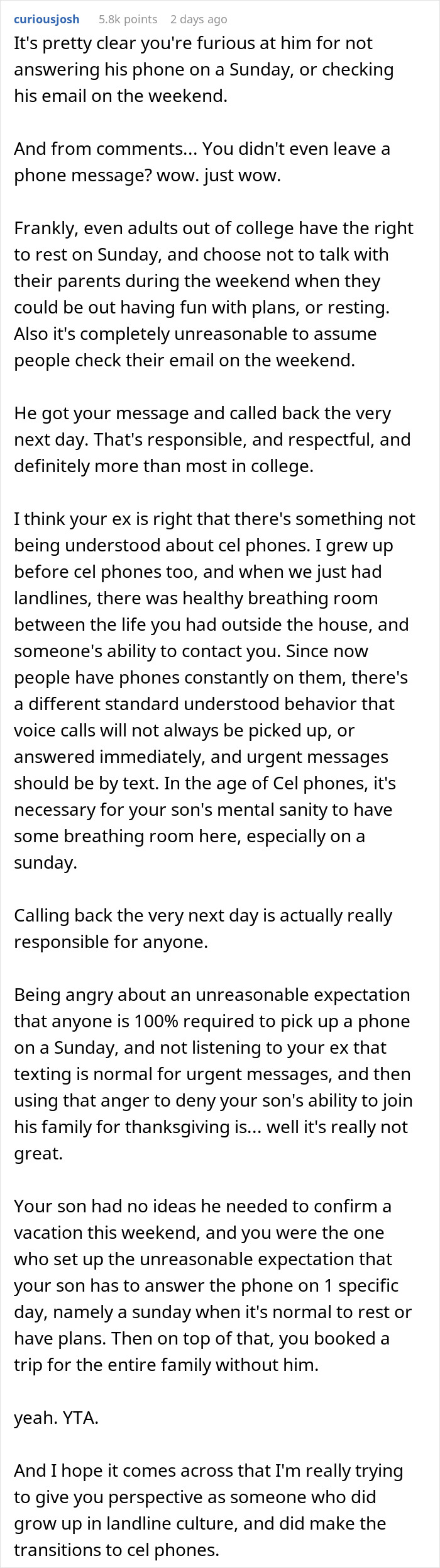 “AITA For Telling My Son That He's Not Coming On Vacation Because He Didn't Check His Emails?” “AITA For Telling My Son That He's Not Coming On Vacation Because He Didn't Check His Emails?”