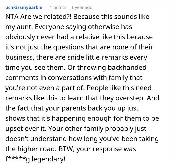 Man Annoyed With Aunt Questioning His Sexuality Gives A Raunchy Reply, Making Her Leave Family Dinner Man Annoyed With Aunt Questioning His Sexuality Gives A Raunchy Reply, Making Her Leave Family Dinner