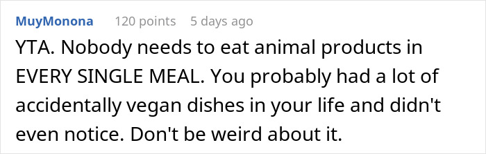Guy Calls Out Vegan Sister For “Forcing An Entire Family To Adopt Her Choices”, Internet Is Split Guy Calls Out Vegan Sister For “Forcing An Entire Family To Adopt Her Choices”, Internet Is Split