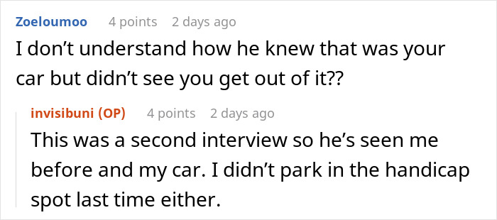 Person Leaves Interview When Manager Demands They Prove It&rsquo;s Not Their Car In The Handicap Spot