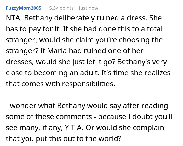 Teen Destroys Stepsister's Expensive Dress Out Of Petty Jealousy, Mom Makes It A Teaching Moment