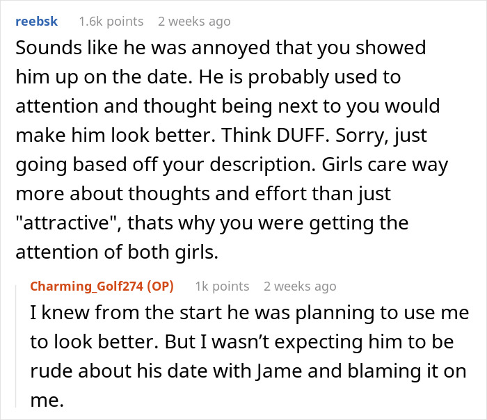 Guy Asks Designated Unattractive Friend To Join A Double Date, Doesn't Enjoy His Success
