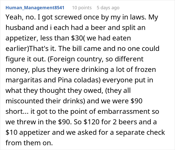 Friend Drama Ensues After Woman Refuses To Split The Bill And Pay $45 For Soda And Appetizer