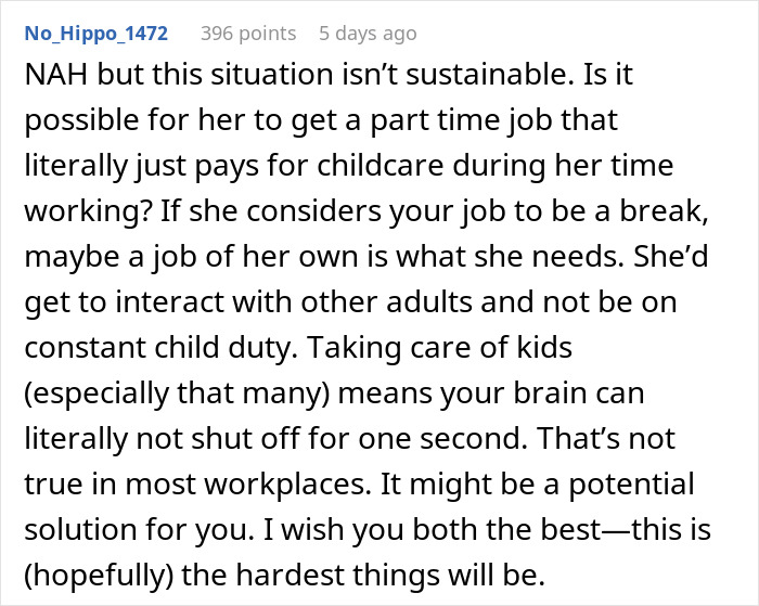 Husband Refuses To Take Less Hours At Work Just Because His 6 Kids Are Sick