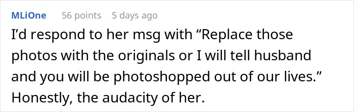 Woman Visits MIL's House To Discover She Has Photoshopped Her Husband's Face In Their Wedding Pics