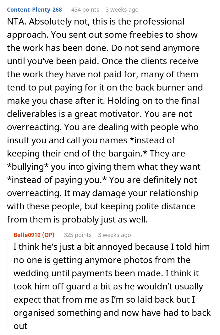 Woman Called A Jerk For Making Sure She'll Get Paid For Her Work By Keeping Pictures Until Then