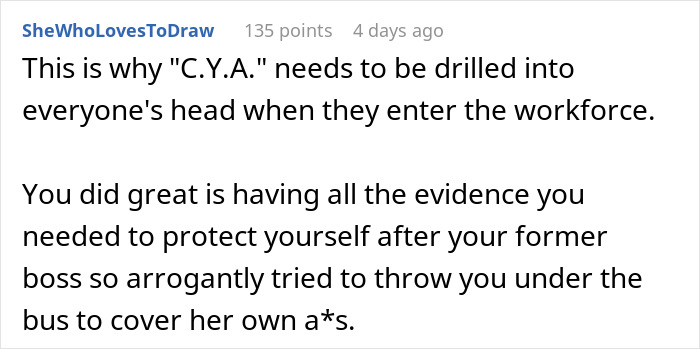 Boss Tries To Cover Up Her Failures By Throwing Employee Under The Bus, She's One Step Ahead Boss Tries To Cover Up Her Failures By Throwing Employee Under The Bus, She's One Step Ahead