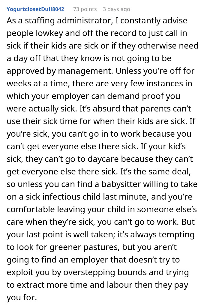 Father Quits His Job After A Write-Up For Taking His Son To The ER