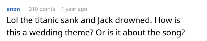 Man Sinks Fiancé’s Dreams Of Having A Titanic-Themed Wedding, He Storms Out Man Sinks Fiancé’s Dreams Of Having A Titanic-Themed Wedding, He Storms Out