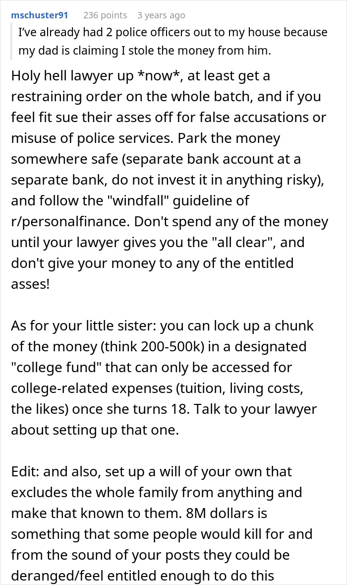 Family Sues This Woman After She Refused To Share The $8M She Inherited