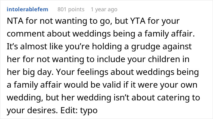 Woman Announces She Won't Attend Sister's Childfree Wedding, Fails To See Her Entitlement Woman Announces She Won't Attend Sister's Childfree Wedding, Fails To See Her Entitlement