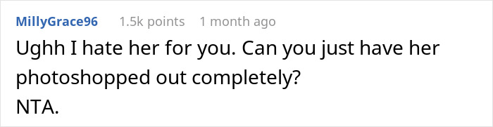 Bride Asks Photoshoppers To Remove Entitled Attention Hog From Her Wedding Pics Bride Asks Photoshoppers To Remove Entitled Attention Hog From Her Wedding Pics