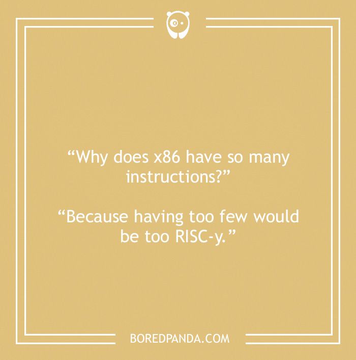 Computer joke about x89 having a lot of instructions - 16