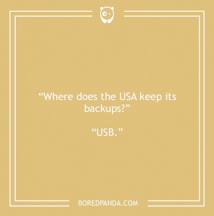 Computer joke about USA and backups  - 9