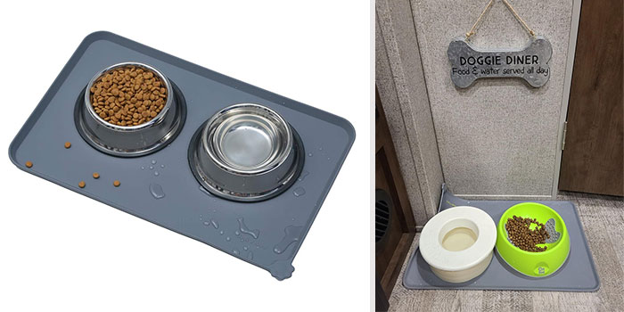 Hoki Found Waterproof Pet Feeding Mat: The spill-proof solution for messy eaters, keeping your floors clean and making mealtime clean-up a breeze for every pup parent.