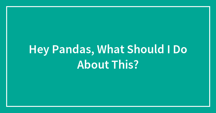 Hey Pandas, What Should I Do About This?