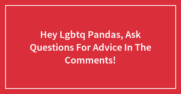 Hey Lgbtq Pandas, Ask Questions For Advice In The Comments!