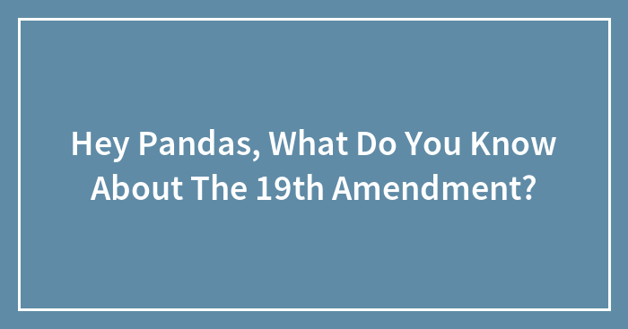 Hey Pandas, What Do You Know About The 19th Amendment?
