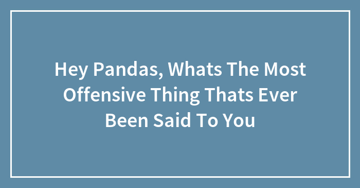 Hey Pandas, Whats The Most Offensive Thing Thats Ever Been Said To You