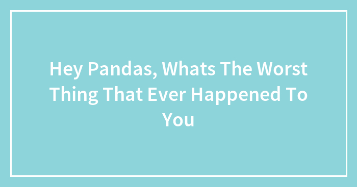 Hey Pandas, Whats The Worst Thing That Ever Happened To You