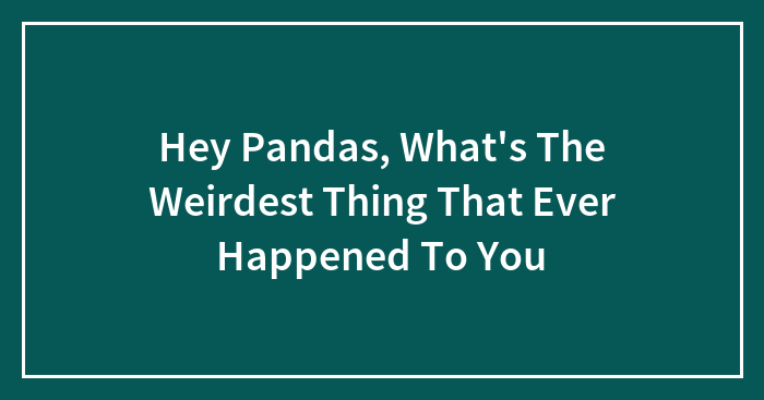 Hey Pandas, What’s The Weirdest Thing That Ever Happened To You