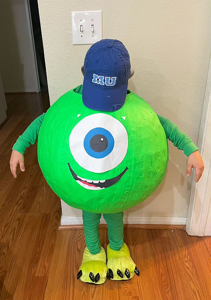 I Finished My Son's Mike Wazowski Costume