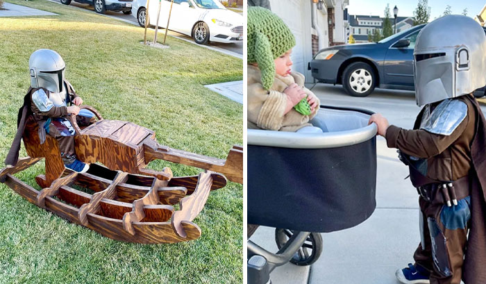 My Woodworking Project Got Put To Good Use This Halloween. Here's My Kids' Costumes