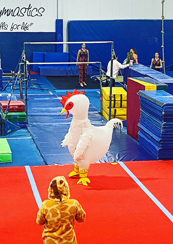 My Daughter Chose To Wear This Halloween Costume During Her Gymnastics Practice