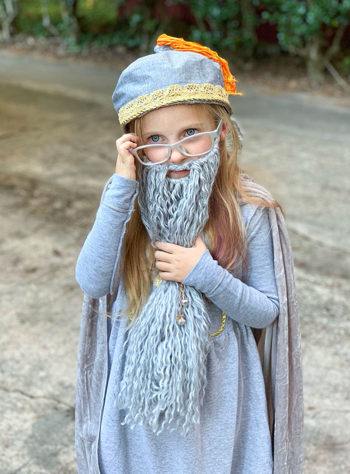 She's Been Growing Out Her Hair For Nearly Two Years With The Express Purpose Of Being Dumbledore For Halloween. She's Five